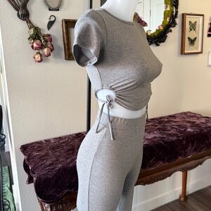 Crop Top and Flare Leggings Set